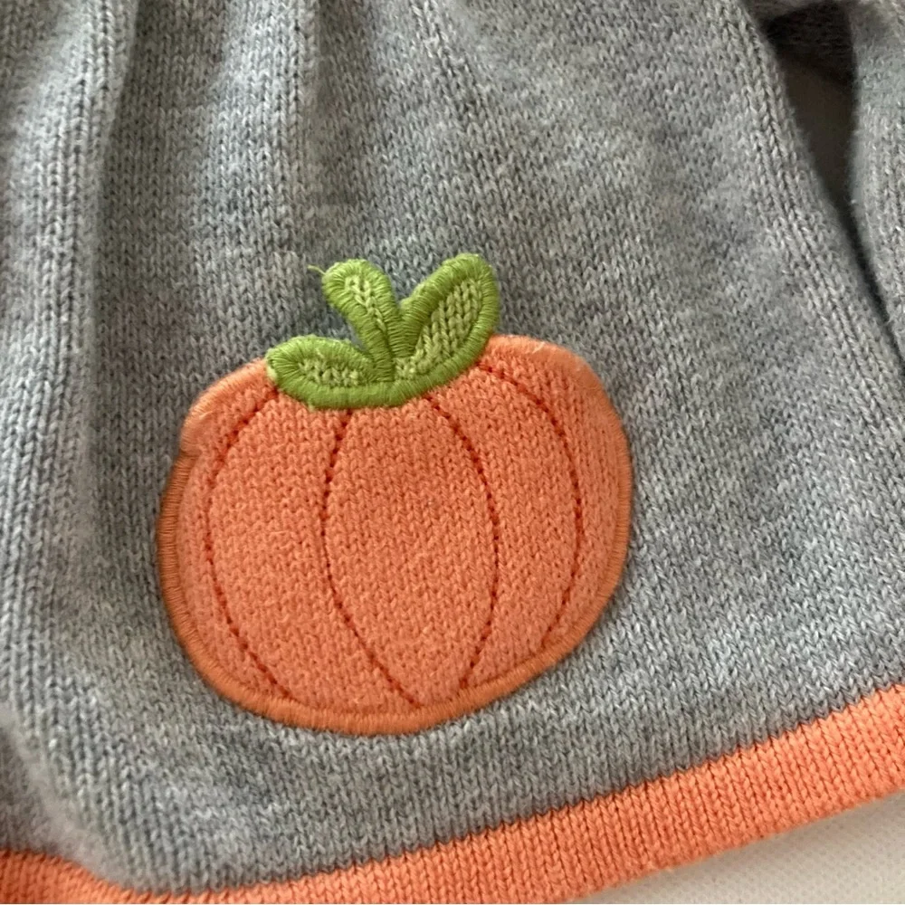 Gymboree Baby Girl 6-12 Months Pumpkin Cardigan Sweater Fall Orange